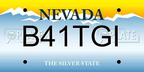 B41TGI Nevada License Plate