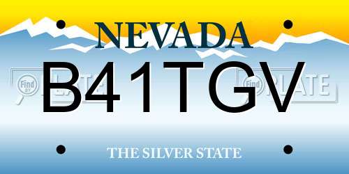 B41TGV Nevada License Plate