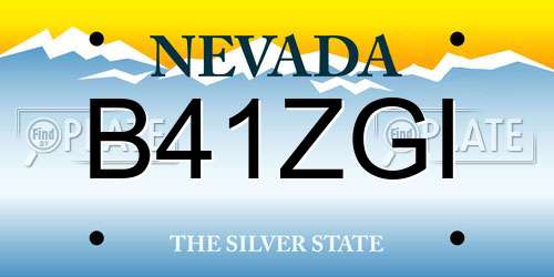 B41ZGI Nevada License Plate