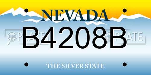 B4208B Nevada License Plate