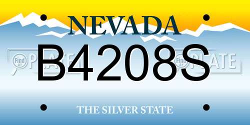 B4208S Nevada License Plate