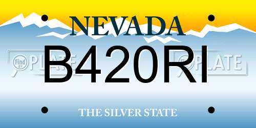 B420RI Nevada License Plate