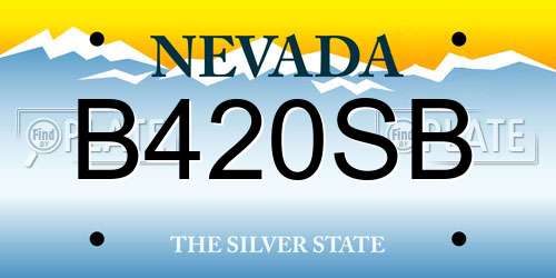 B420SB Nevada License Plate
