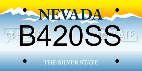 B420SS Nevada License Plate