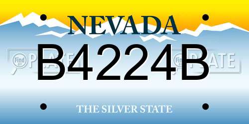 B4224B Nevada License Plate
