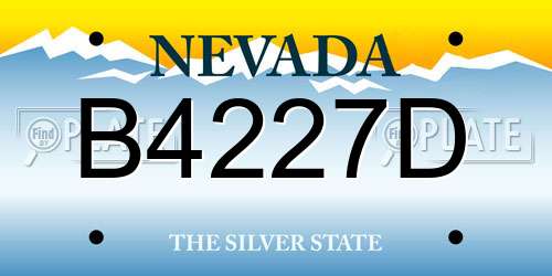 B4227D Nevada License Plate