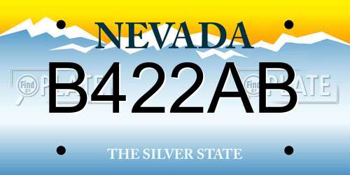 B422AB Nevada License Plate
