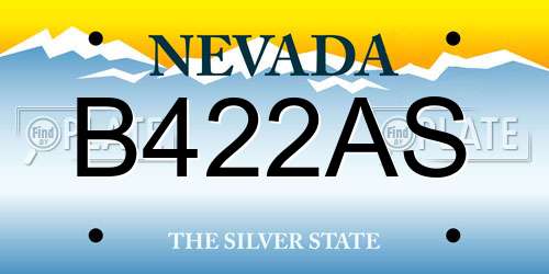 B422AS Nevada License Plate