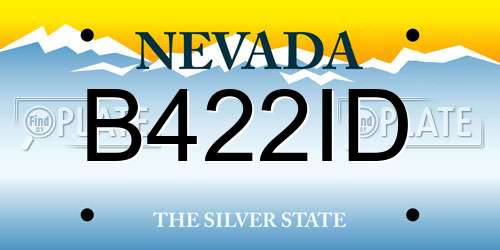 B422ID Nevada License Plate