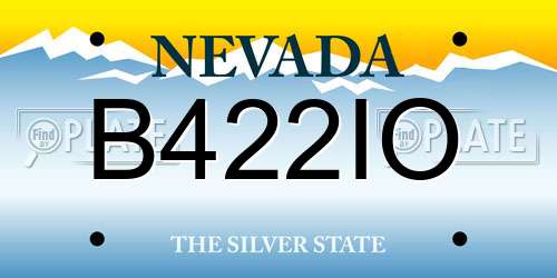 B422IO Nevada License Plate