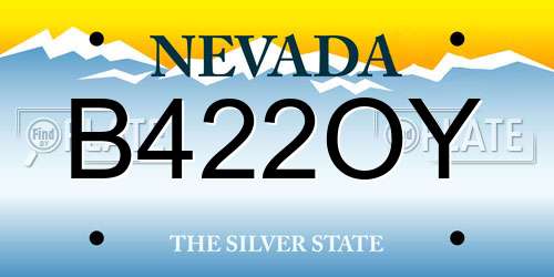 B422OY Nevada License Plate