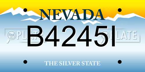B4245I Nevada License Plate
