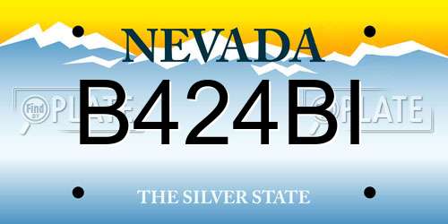 B424BI Nevada License Plate