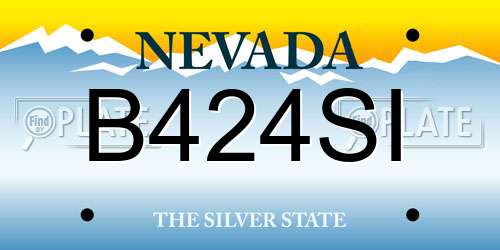 B424SI Nevada License Plate