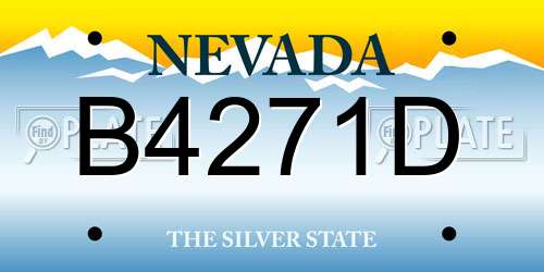B4271D Nevada License Plate