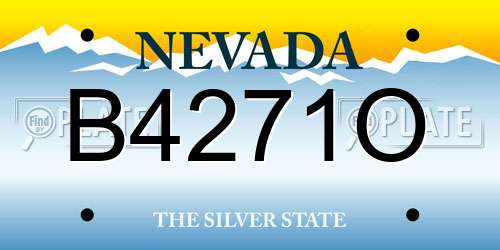 B4271O Nevada License Plate