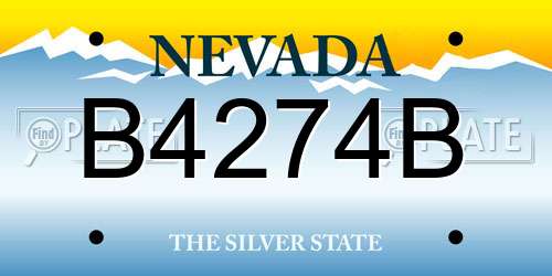 B4274B Nevada License Plate