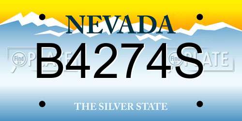 B4274S Nevada License Plate