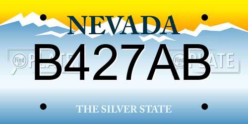 B427AB Nevada License Plate