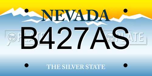 B427AS Nevada License Plate