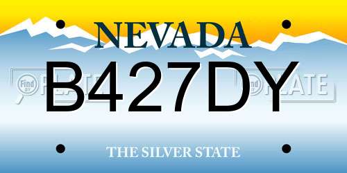 B427DY Nevada License Plate