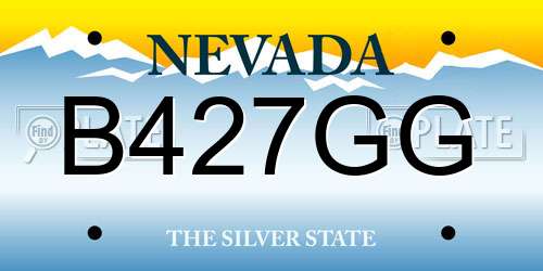 B427GG Nevada License Plate