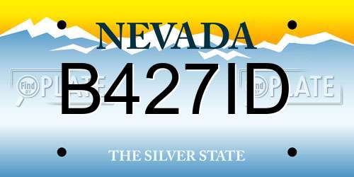 B427ID Nevada License Plate