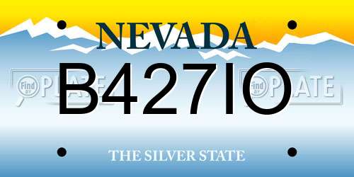 B427IO Nevada License Plate