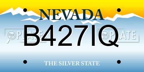 B427IQ Nevada License Plate