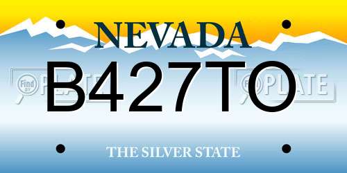 B427TO Nevada License Plate