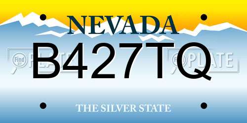 B427TQ Nevada License Plate
