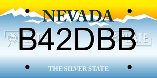 B42DBB Nevada License Plate