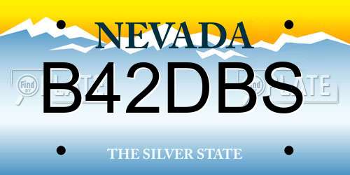 B42DBS Nevada License Plate
