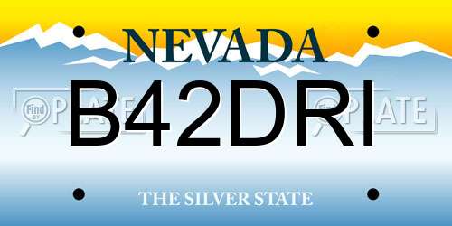 B42DRI Nevada License Plate