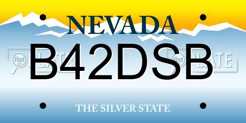 B42DSB Nevada License Plate