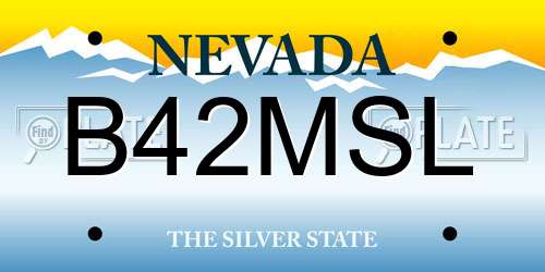 B42MSL Nevada License Plate