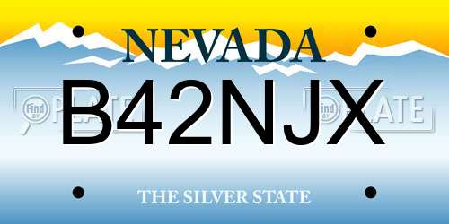 B42NJX Nevada License Plate
