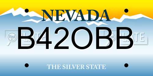 B42OBB Nevada License Plate