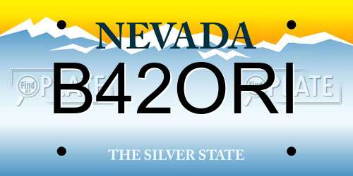 B42ORI Nevada License Plate