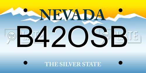 B42OSB Nevada License Plate