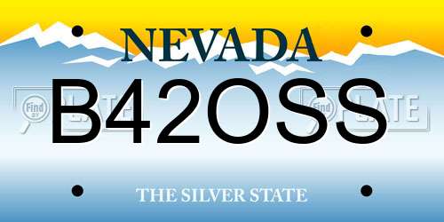 B42OSS Nevada License Plate