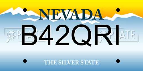 B42QRI Nevada License Plate