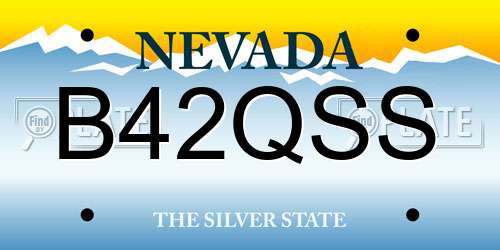 B42QSS Nevada License Plate