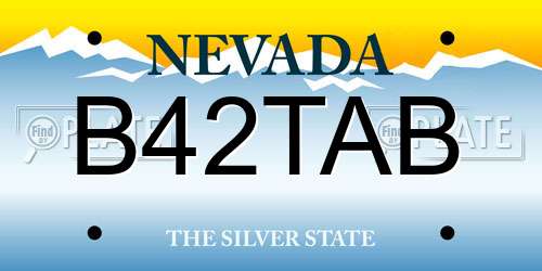 B42TAB Nevada License Plate