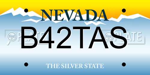 B42TAS Nevada License Plate