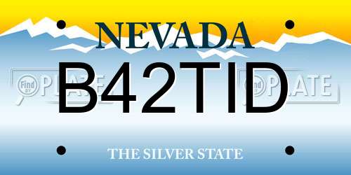B42TID Nevada License Plate