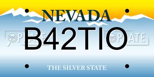 B42TIO Nevada License Plate