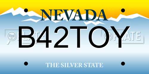 B42TOY Nevada License Plate