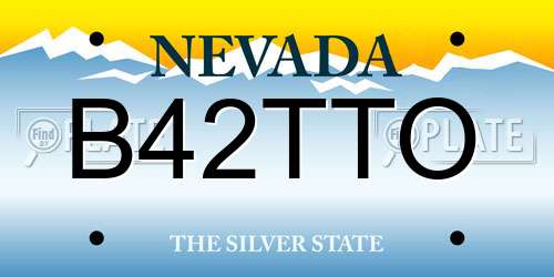 B42TTO Nevada License Plate