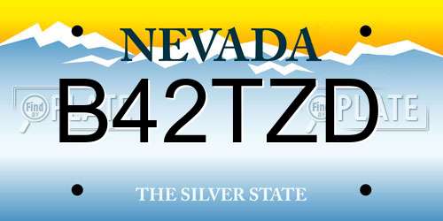 B42TZD Nevada License Plate